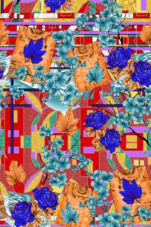 花卉印花华亿平台图片