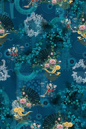 花卉印花华亿平台图片