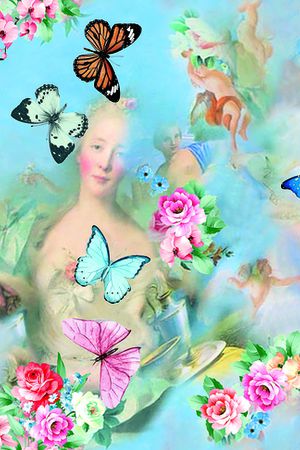 花卉蝴蝶印花华亿平台图片