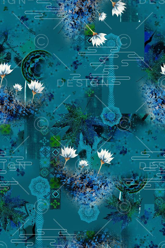 花卉印花华亿平台图片