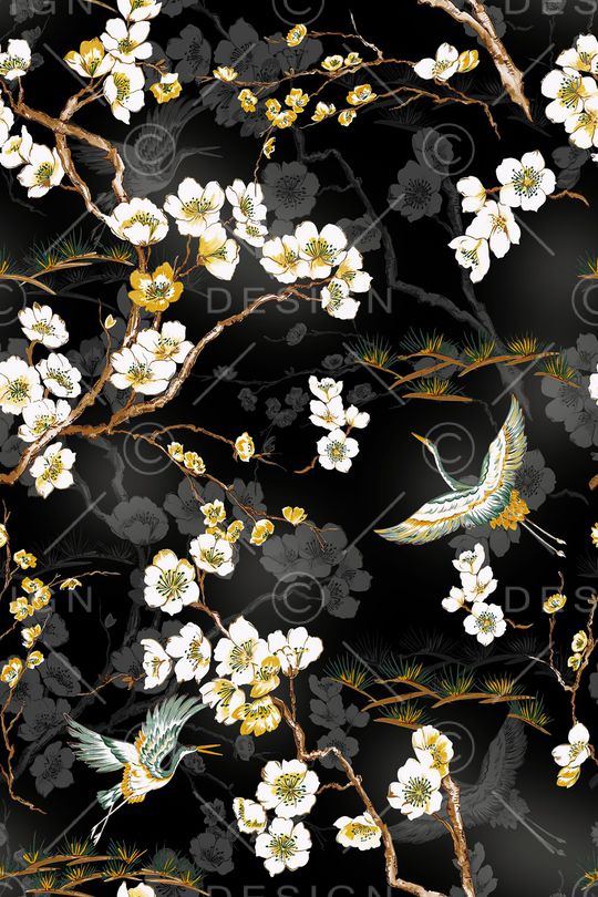 仙鹤印花华亿平台图片