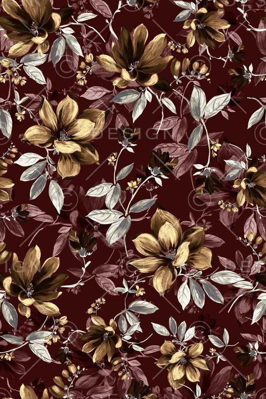 黑底花卉印花华亿平台图片