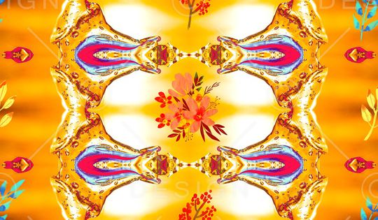 抽象花卉印花华亿平台图片