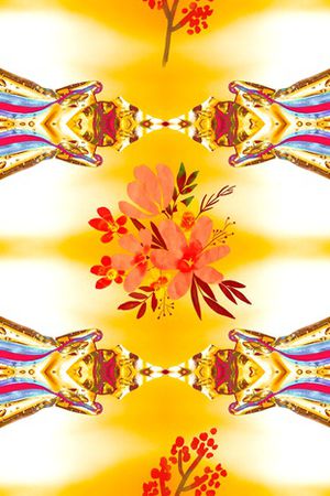 抽象花卉印花华亿平台图片