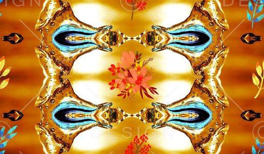 抽象花卉印花华亿平台图片