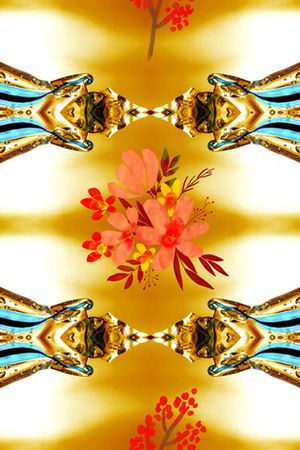 抽象花卉印花华亿平台图片