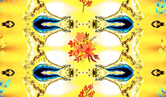 抽象花卉印花华亿平台图片