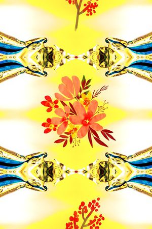 抽象花卉印花华亿平台图片