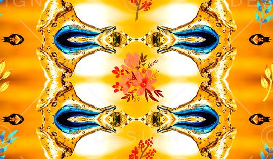 抽象花卉印花华亿平台图片