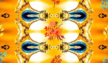 抽象花卉印花华亿平台图片