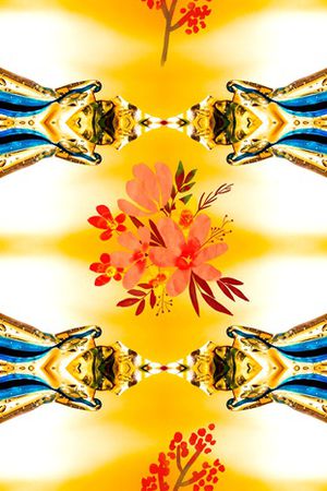 抽象花卉印花华亿平台图片