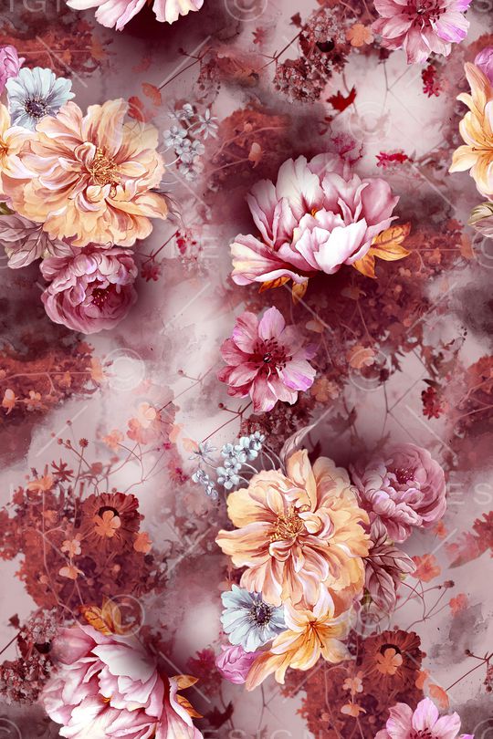 抽象花卉印花华亿平台图片