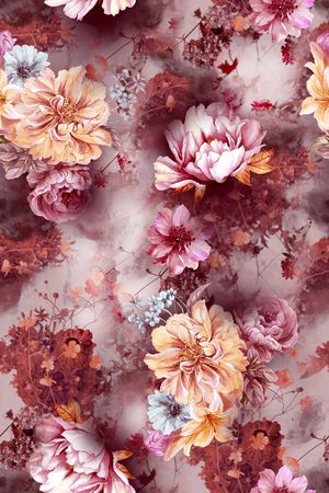 抽象花卉印花华亿平台图片