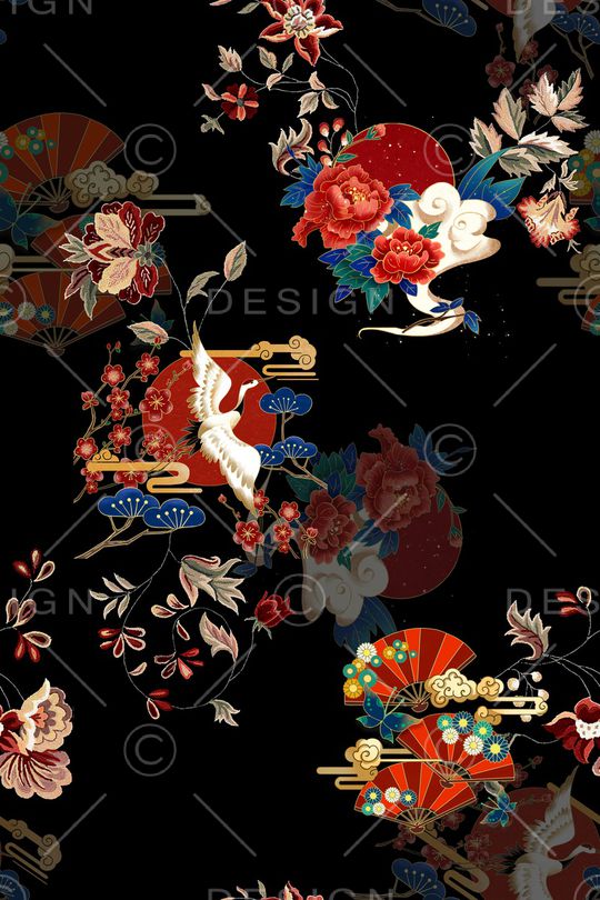 仙鹤印花华亿平台图片