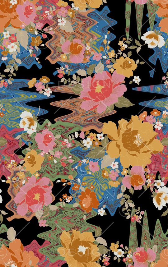 花卉印花华亿平台图片