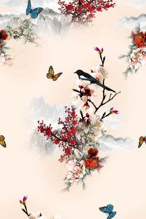 花卉印花华亿平台图片