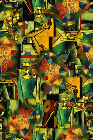 几何印花华亿平台图片