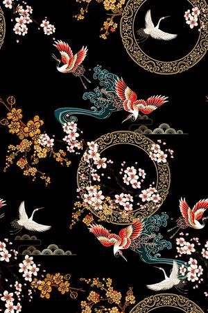 仙鹤印花华亿平台图片