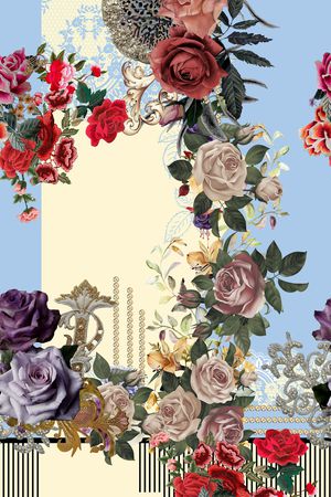 玫瑰花印花华亿平台图片