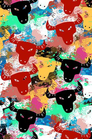 抽象男装印花华亿平台图片