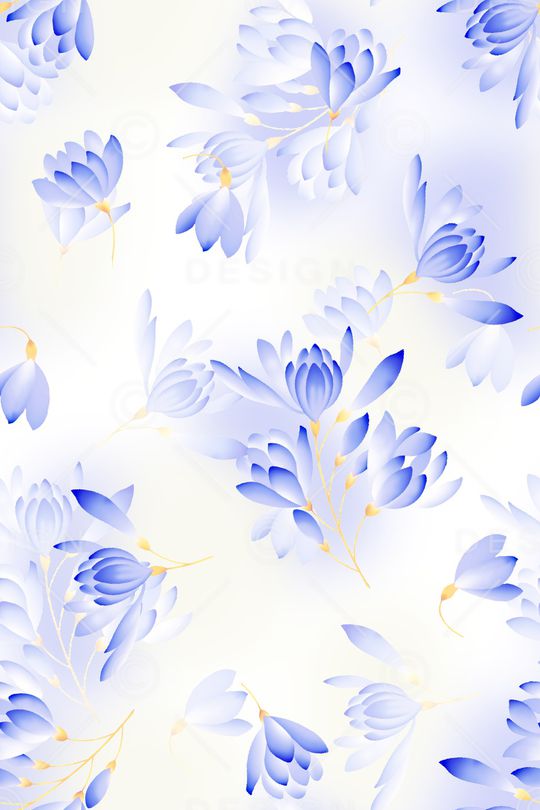 清爽底花卉印花华亿平台图片