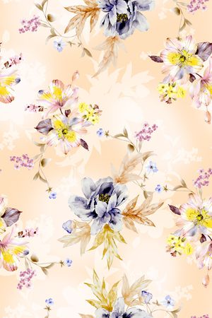 清爽底花卉印花华亿平台图片