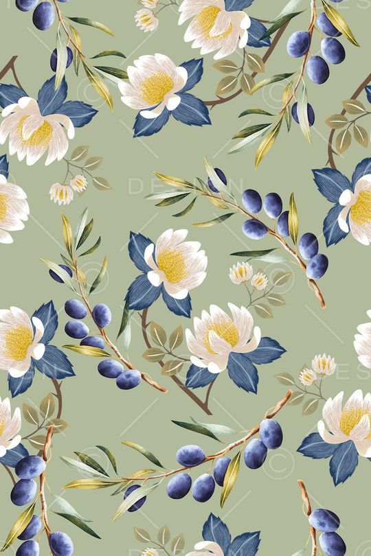 清爽底花卉印花华亿平台图片