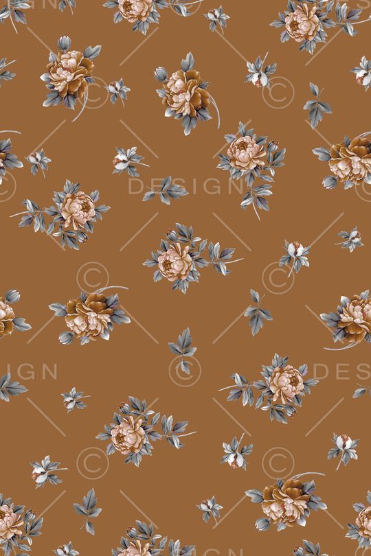 清爽底花卉印花华亿平台图片