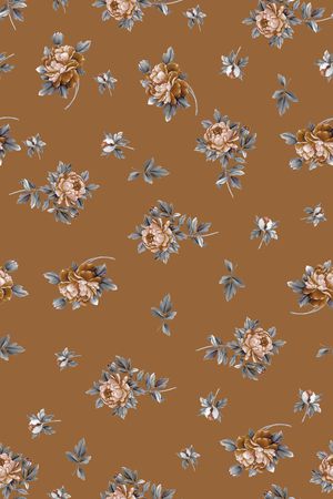 清爽底花卉印花华亿平台图片