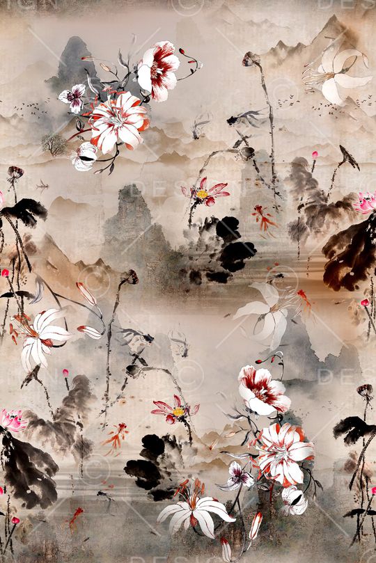 民族花卉印花华亿平台图片