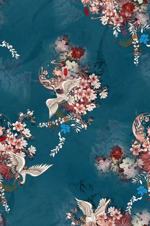 花卉印花华亿平台图片