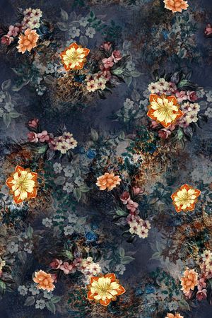 民族花卉印花华亿平台图片