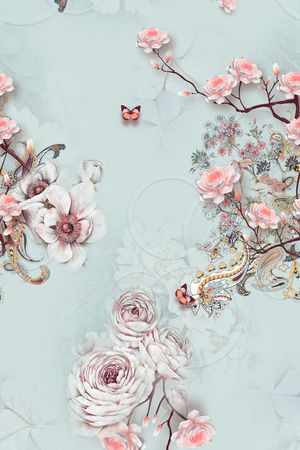 花卉印花华亿平台图片