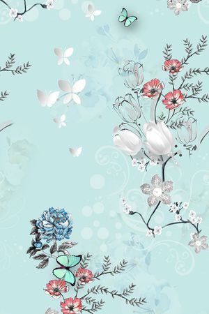 花卉印花华亿平台图片