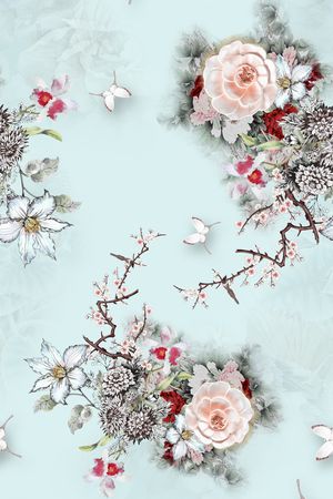 花卉印花华亿平台图片