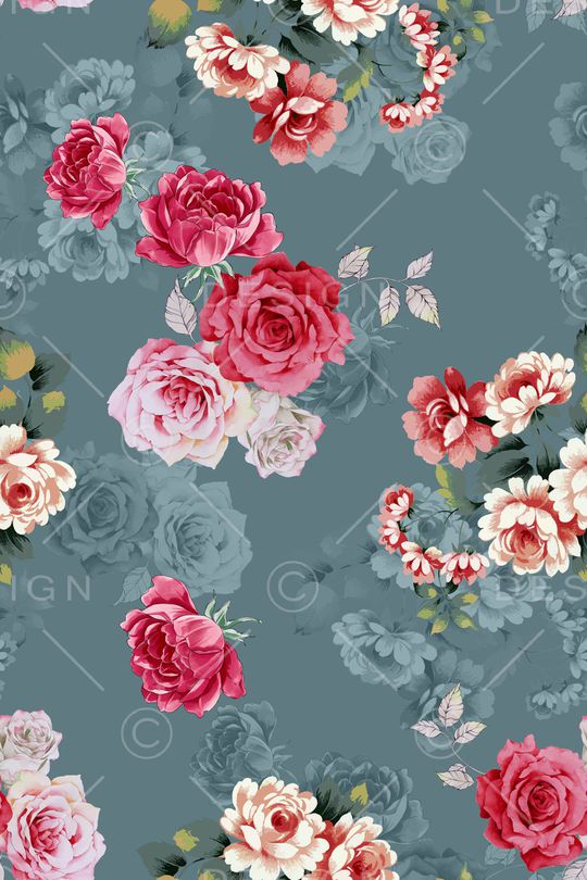 清爽底花卉印花华亿平台图片