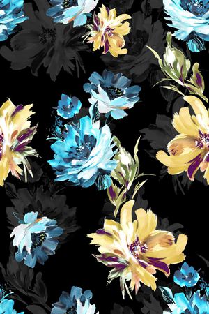 抽象花卉印花华亿平台图片