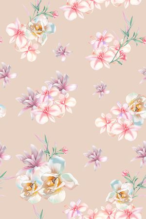 清爽底花卉印花华亿平台图片