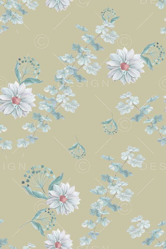 清爽底花卉印花华亿平台图片