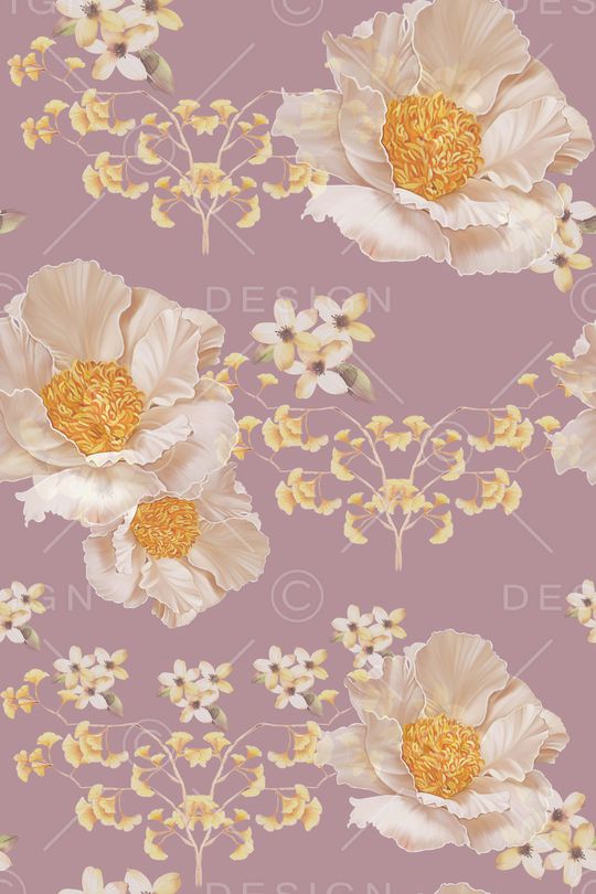 清爽底花卉印花华亿平台图片