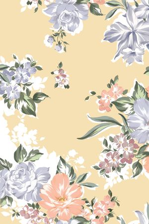 彩底花卉印花华亿平台图片