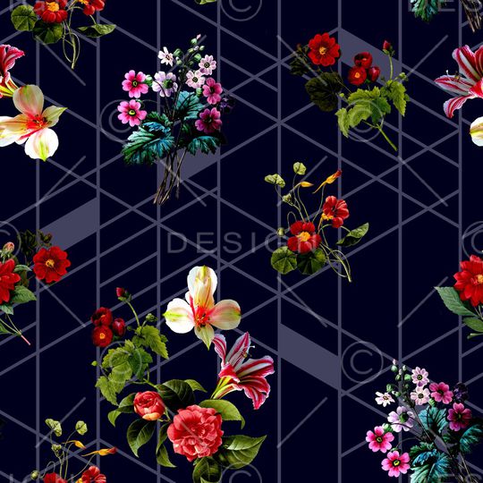 花卉印花华亿平台图片