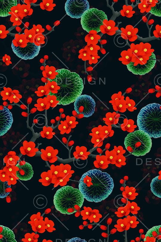 花卉印花华亿平台图片