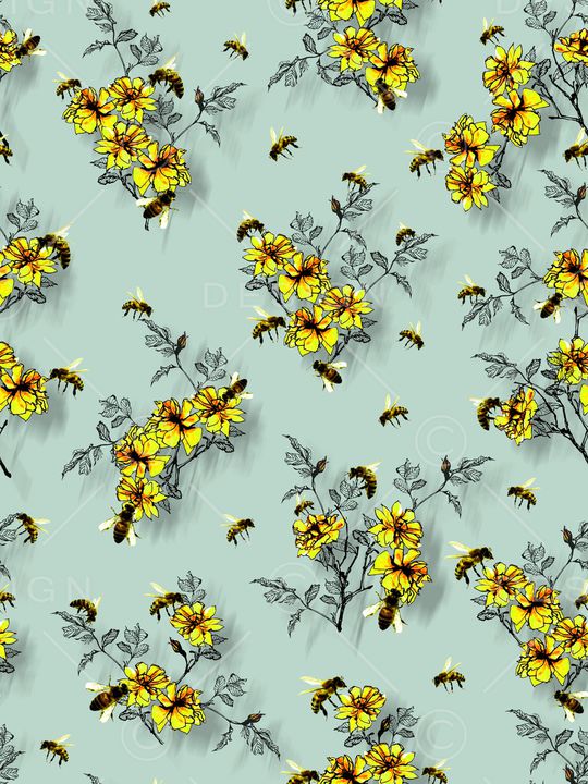 蜜蜂印花华亿平台图片