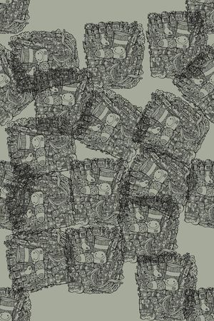 线条画印花华亿平台图片