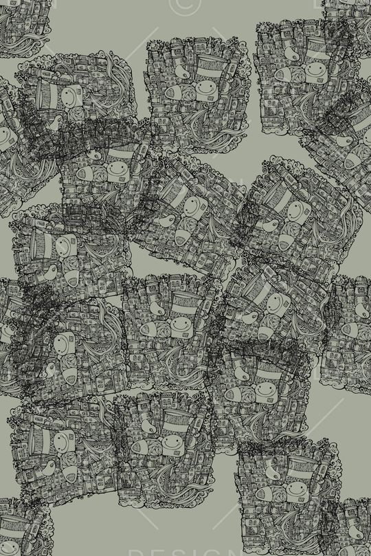 线条画印花华亿平台图片