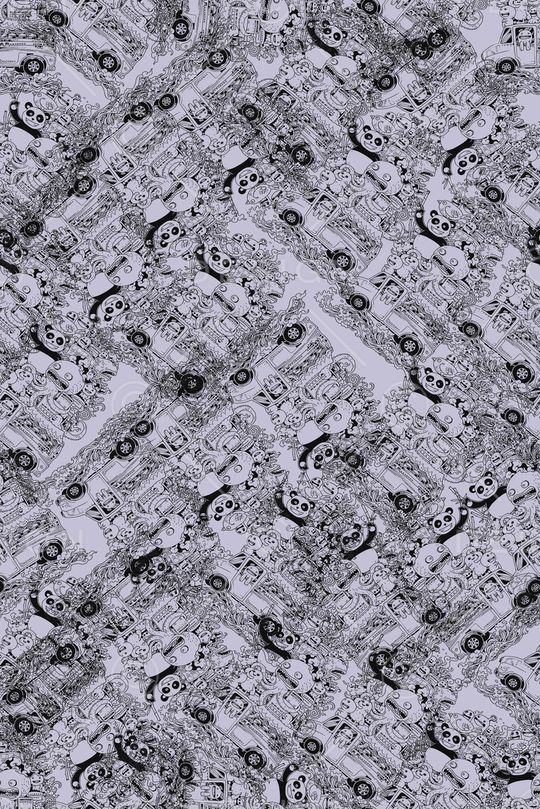 线条画印花华亿平台图片