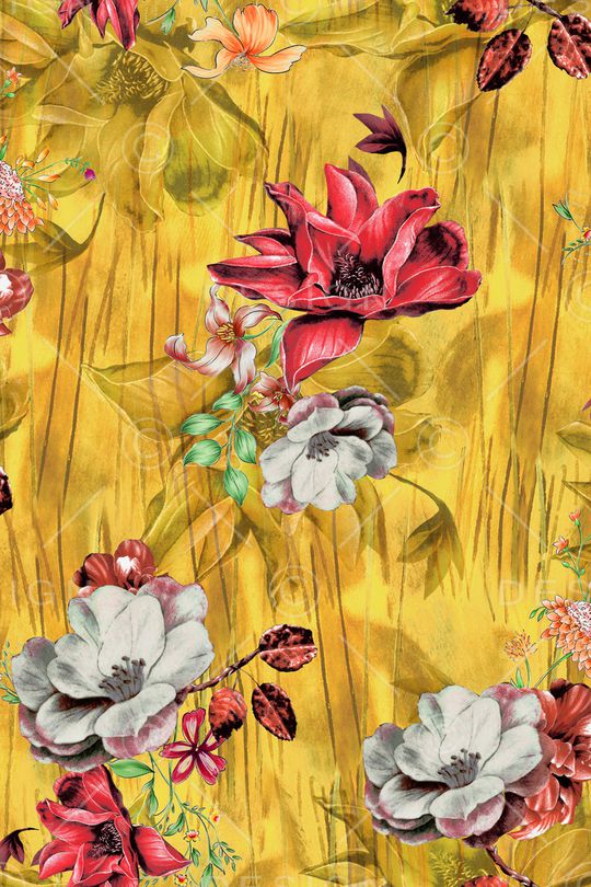 彩底花卉印花华亿平台图片