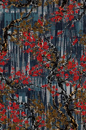 梅花印花华亿平台图片