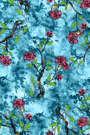 绿植树叶印花华亿平台图片